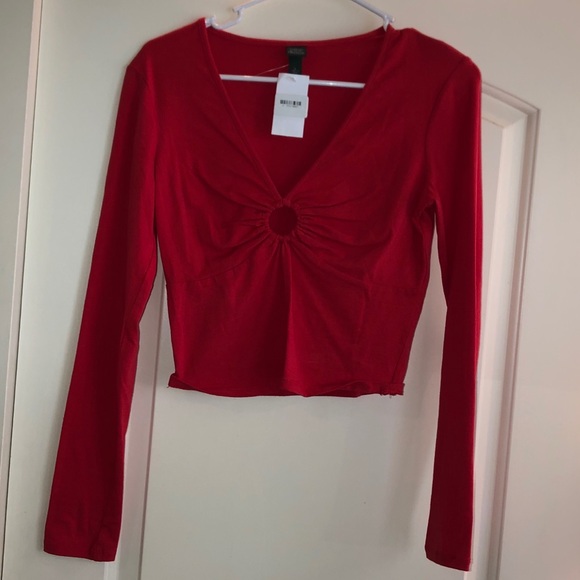 wild fable Tops - Red long sleeved crop